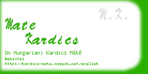 mate kardics business card