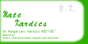 mate kardics business card